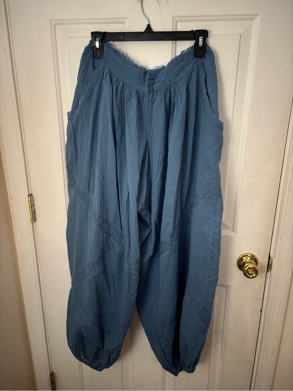 FP Movement by Free People Dusty Blue Balloon Harem Trousers NWOT
